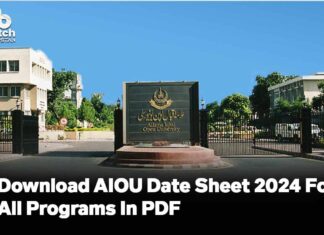 Download AIOU Date Sheet 2024 For All Programs In PDF