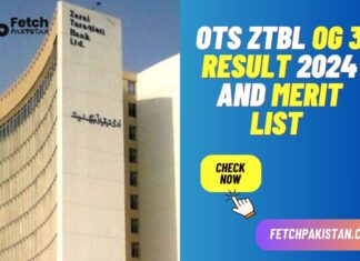 OTS ZTBL OG 3 Result 2024 and Merit List