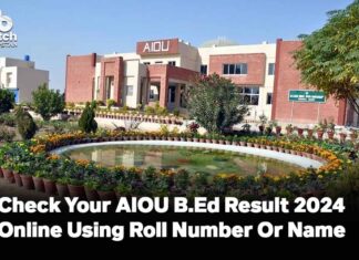 Check Your AIOU B.Ed Result 2024 Online Using Roll Number Or Name